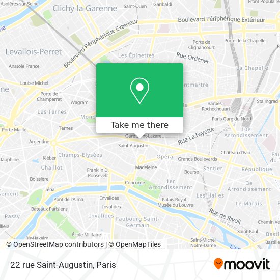 Mapa 22 rue Saint-Augustin