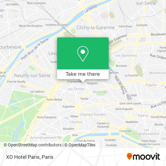 XO Hotel Paris map