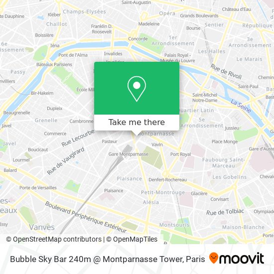 Mapa Bubble Sky Bar 240m @ Montparnasse Tower