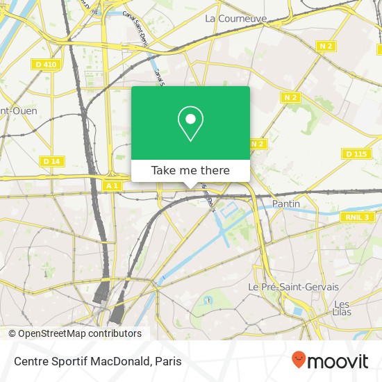 Mapa Centre Sportif MacDonald