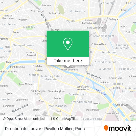 Mapa Direction du Louvre - Pavillon Mollien