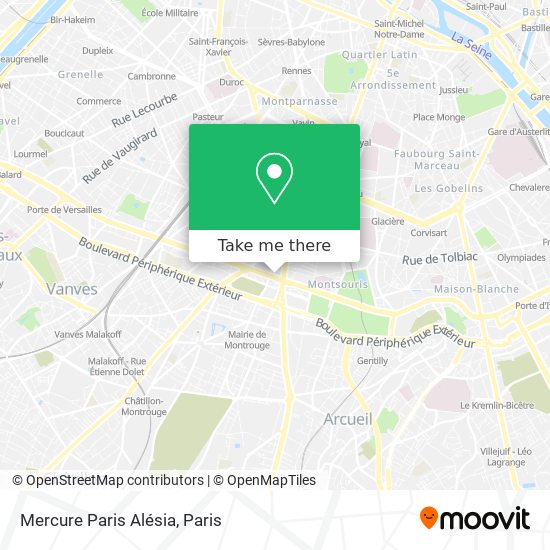 Mercure Paris Alésia map
