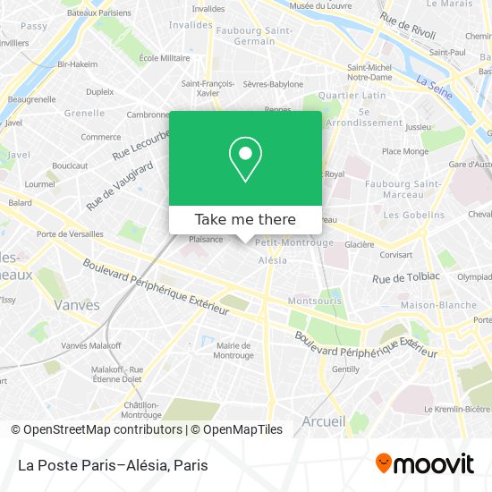 Mapa La Poste Paris–Alésia