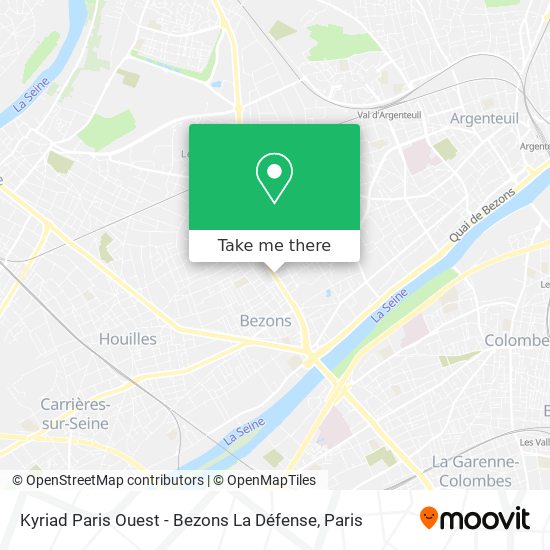 Mapa Kyriad Paris Ouest - Bezons La Défense