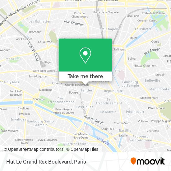 Flat Le Grand Rex Boulevard map