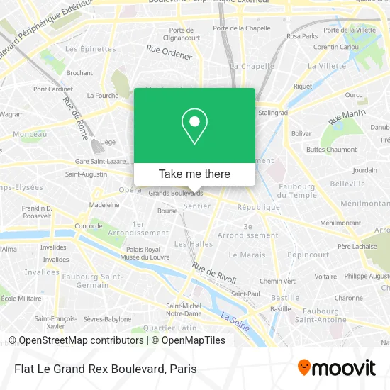 Flat Le Grand Rex Boulevard map