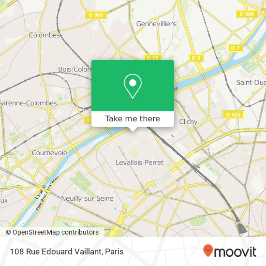 Mapa 108 Rue Edouard Vaillant