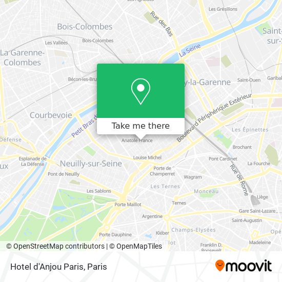 Mapa Hotel d'Anjou Paris