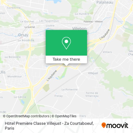 Hôtel Première Classe Villejust - Za Courtaboeuf map