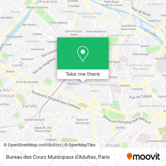 Bureau des Cours Municipaux d'Adultes map
