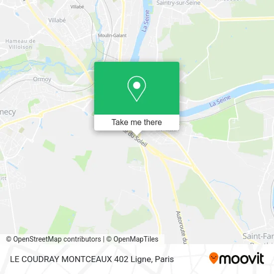 LE COUDRAY MONTCEAUX  402 Ligne map