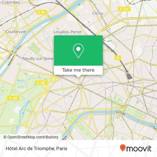 Mapa Hôtel Arc de Triomphe