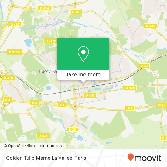 Mapa Golden Tulip Marne La Vallee