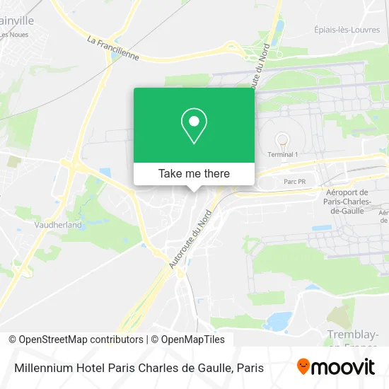 Millennium Hotel Paris Charles de Gaulle map