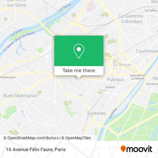 Mapa 16 Avenue Félix Faure