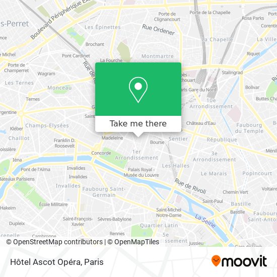 Hôtel Ascot Opéra map