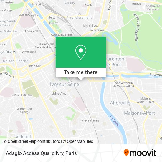 Mapa Adagio Access Quai d'Ivry