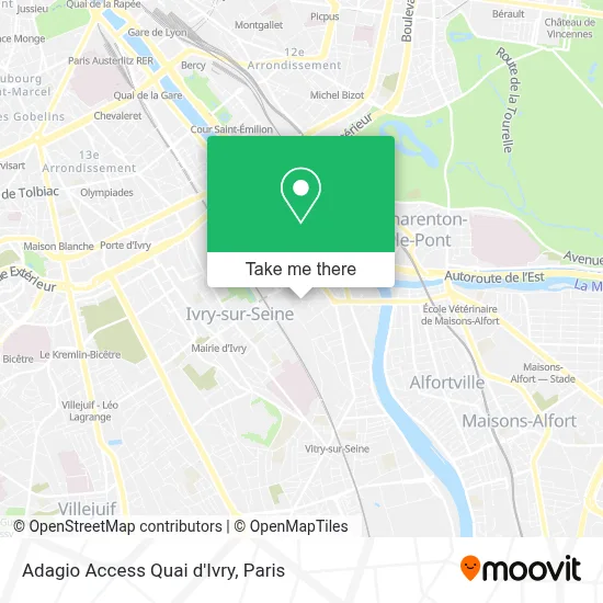 Adagio Access Quai d'Ivry map