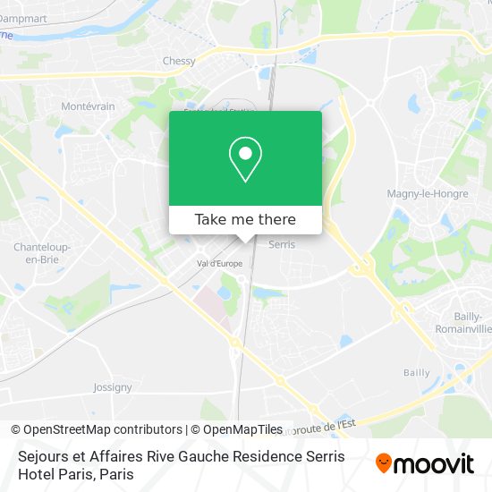 Mapa Sejours et Affaires Rive Gauche Residence Serris Hotel Paris