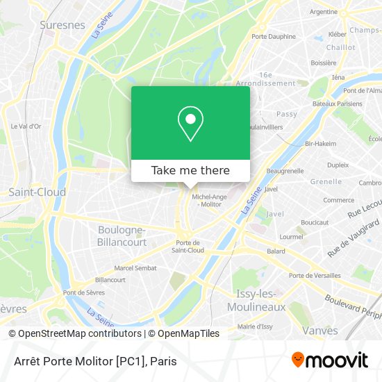 Arrêt Porte Molitor [PC1] map