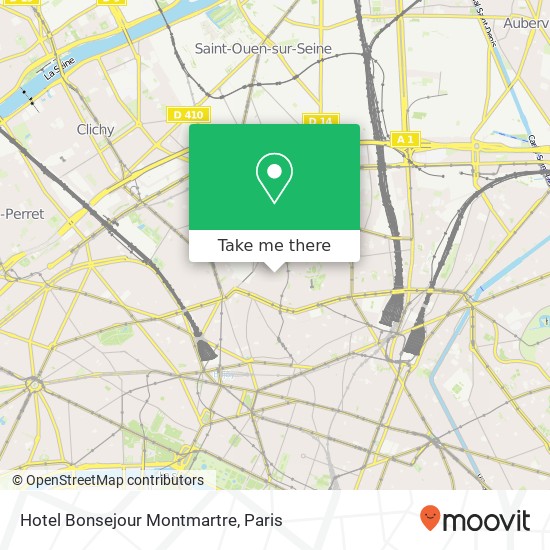 Hotel Bonsejour Montmartre map