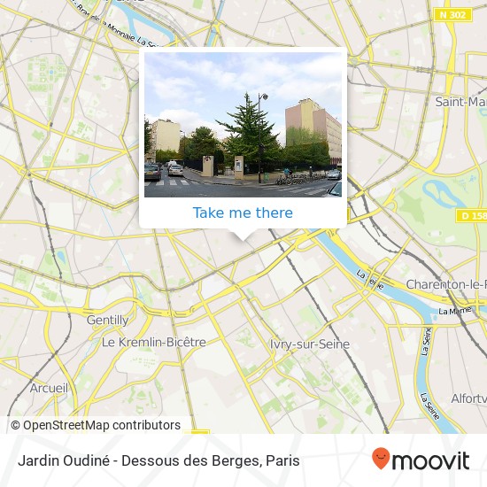 Jardin Oudiné - Dessous des Berges map