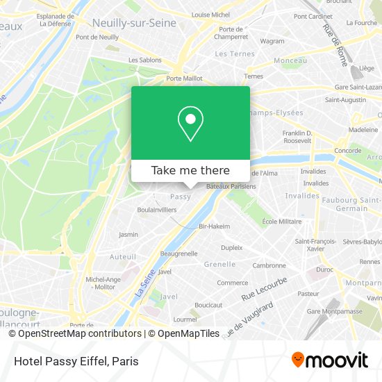 Mapa Hotel Passy Eiffel