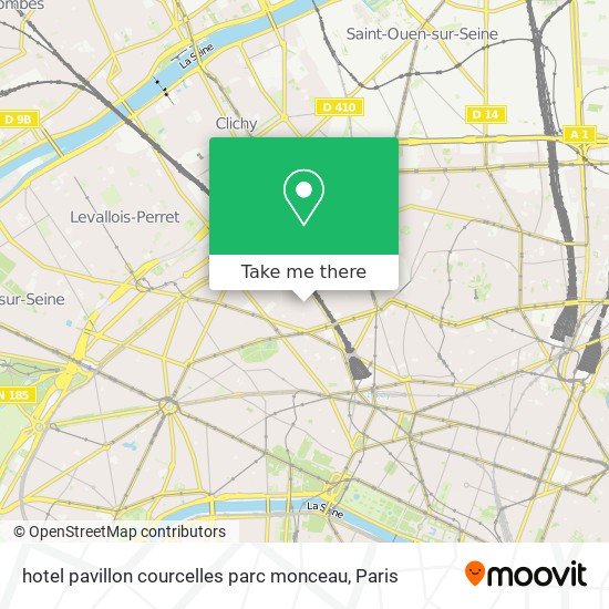 Mapa hotel pavillon courcelles parc monceau