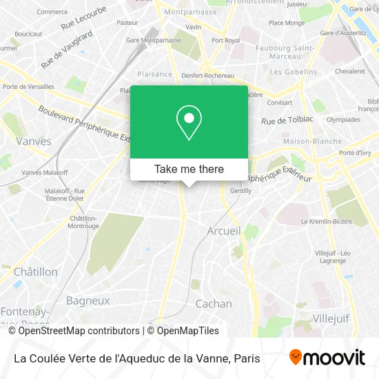 La Coulée Verte de l'Aqueduc de la Vanne map