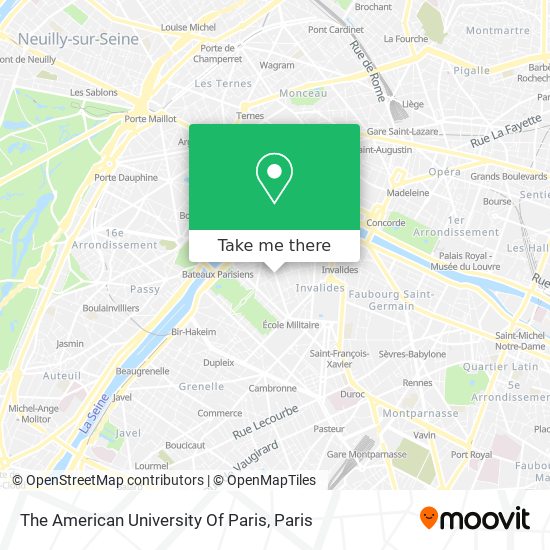 The American University Of Paris map