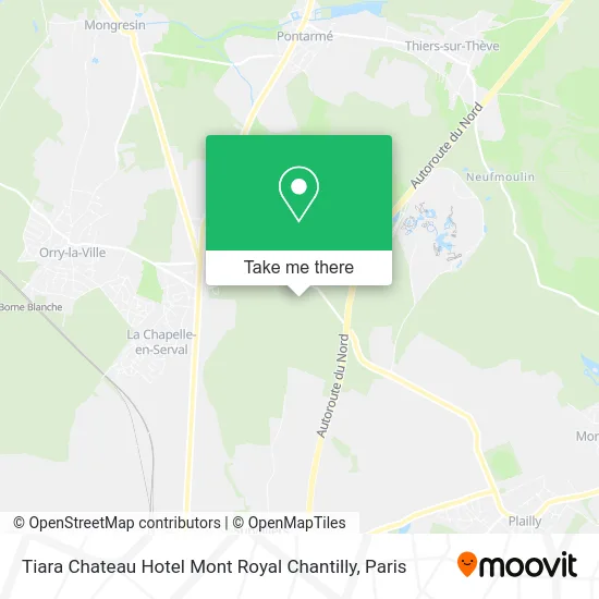 Tiara Chateau Hotel Mont Royal Chantilly map
