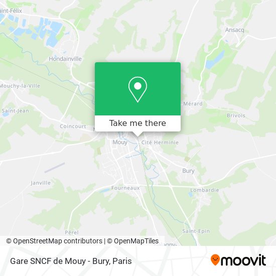 Gare SNCF de Mouy - Bury map