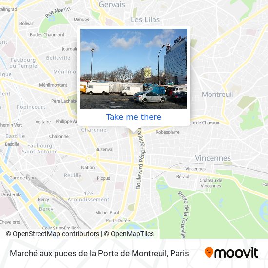 Marché aux puces de la Porte de Montreuil map
