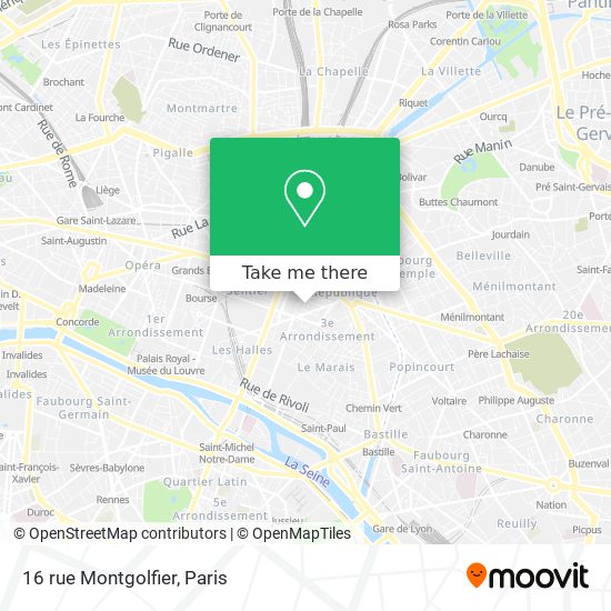 Mapa 16 rue Montgolfier