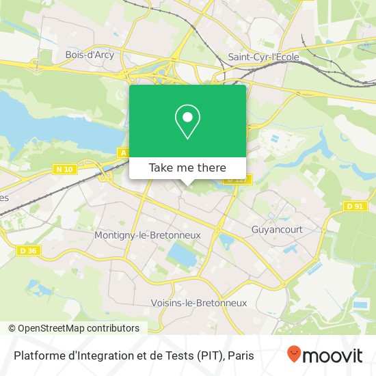 Platforme d'Integration et de Tests (PIT) map