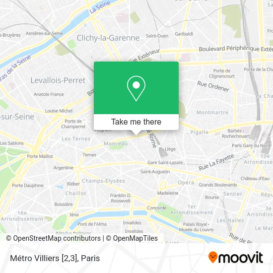 Métro Villiers [2,3] map