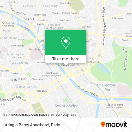 Adagio Bercy Aparthotel map