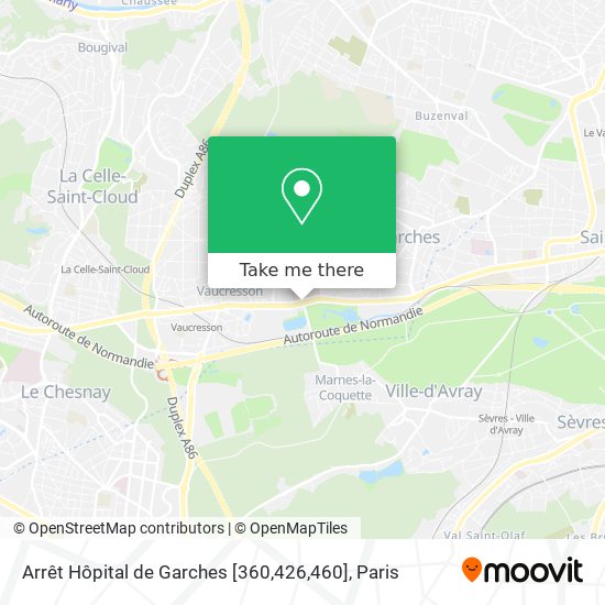 Arrêt Hôpital de Garches [360,426,460] map