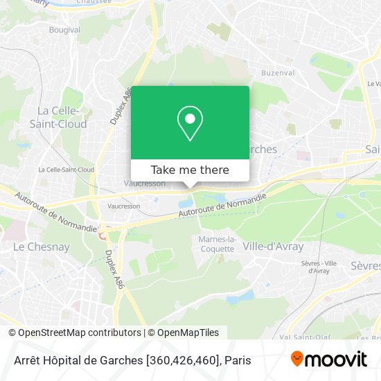 Mapa Arrêt Hôpital de Garches [360,426,460]