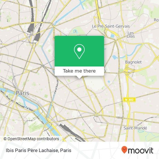 Ibis Paris Père Lachaise map