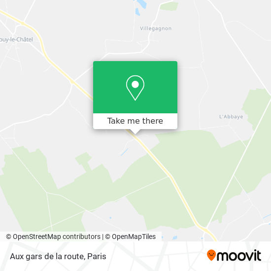 Mapa Aux gars de la route