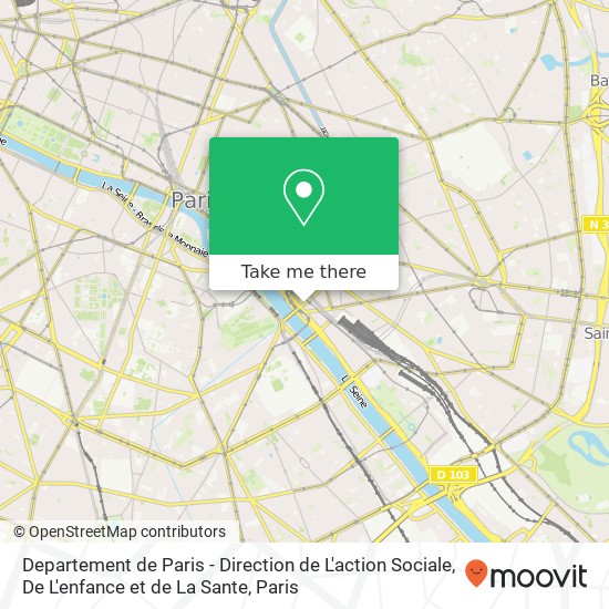 Departement de Paris - Direction de L'action Sociale, De L'enfance et de La Sante map