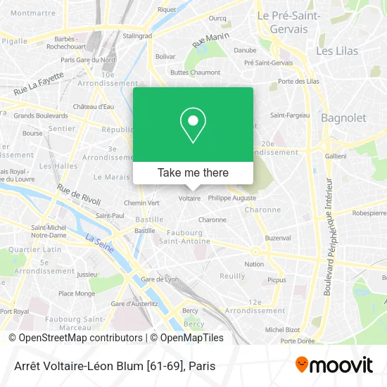 Arrêt Voltaire-Léon Blum [61-69] map