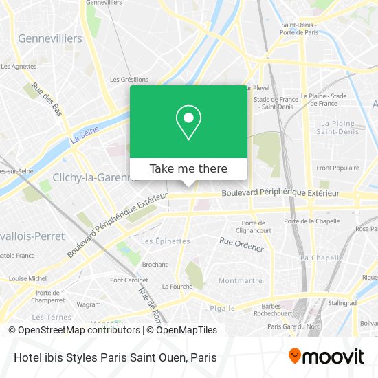 Mapa Hotel ibis Styles Paris Saint Ouen