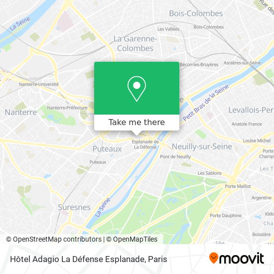Mapa Hôtel Adagio La Défense Esplanade