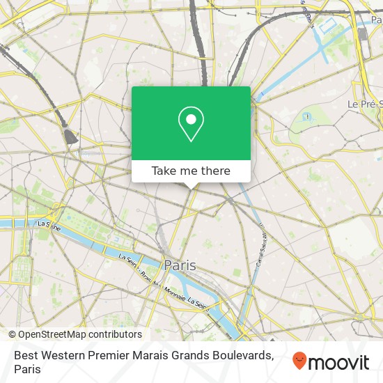 Best Western Premier Marais Grands Boulevards map