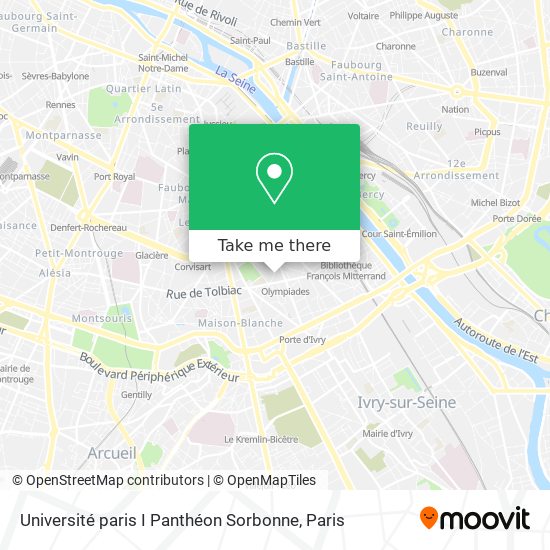 Université paris I Panthéon Sorbonne map