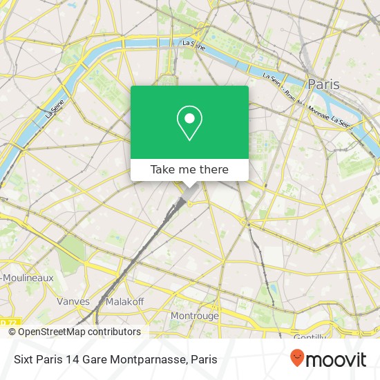 Sixt Paris 14 Gare Montparnasse map