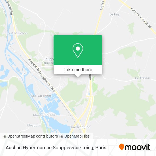 Mapa Auchan Hypermarché Souppes-sur-Loing