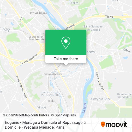 Eugenie - Ménage à Domicile et Repassage à Domicile - Wecasa Ménage map